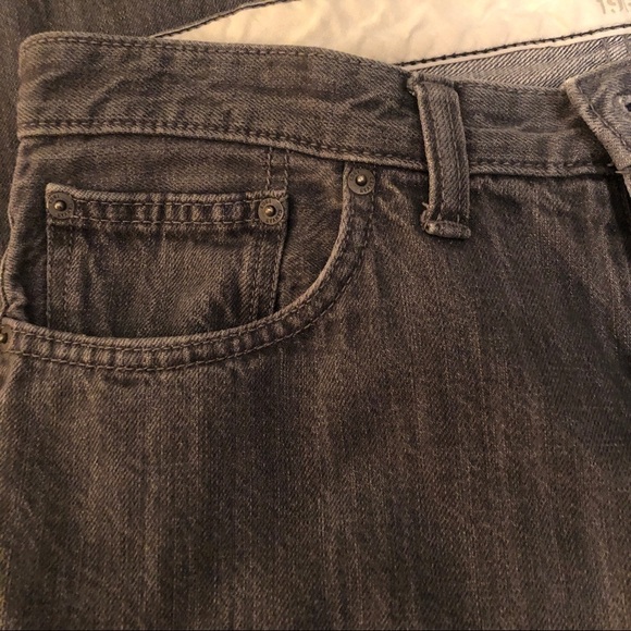 Lands' End Canvas Jeans Men's Grey Slim Fit  W 34  L 32 1963 Distressed Denim - Picture 6 of 15